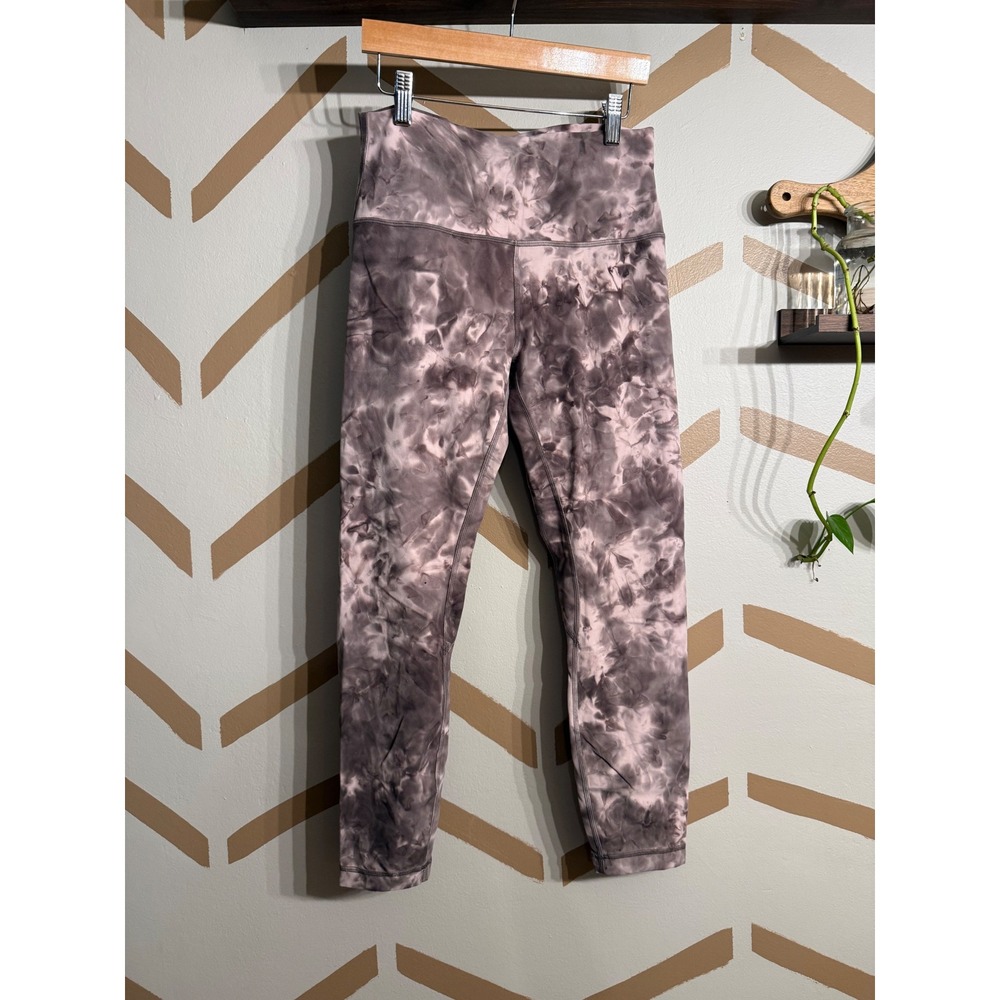 Lululemon Leggings Women Size 8 Purple Grey Tie Dye High Rise Athletic